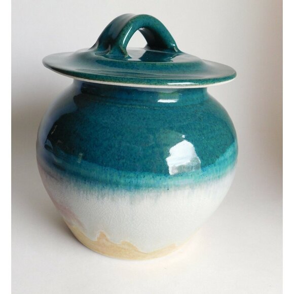 Vintage Colorado Studio Art Pottery Blue Covered Jar - Picture 3 of 6